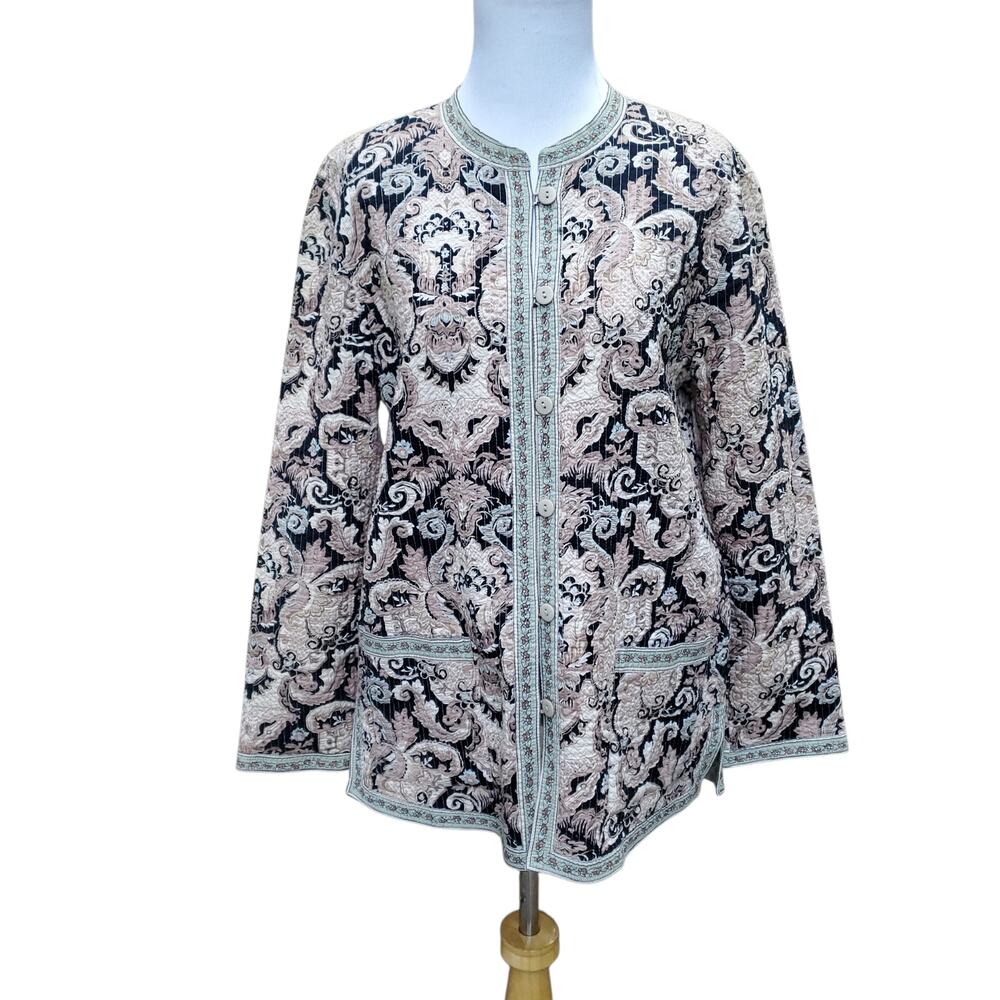 Provence d'amour Quilted Paisley Jacket Reversible Pockets Grandma Cottage L